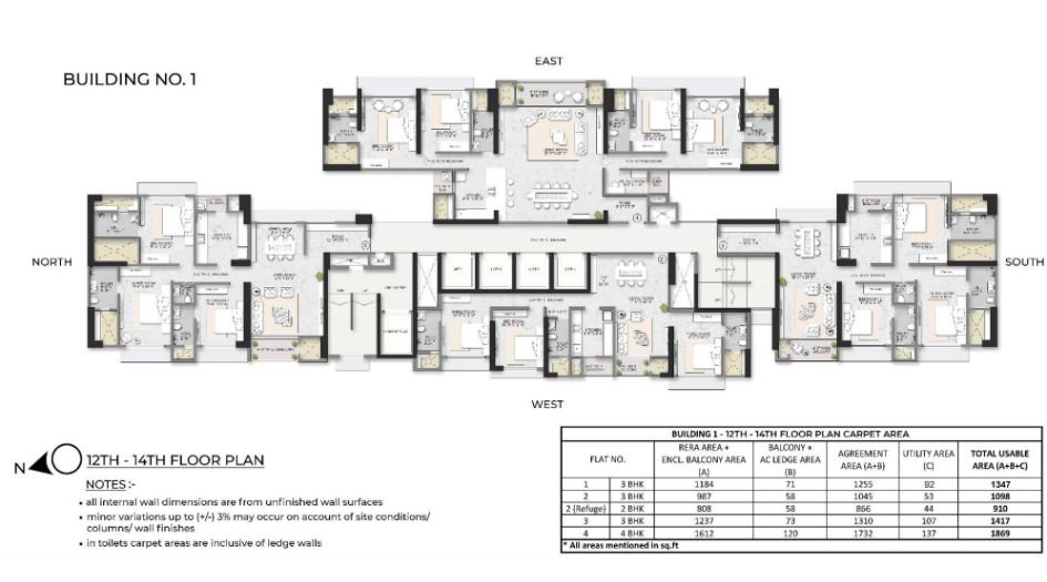 Squarefeet-Debonair-Classic-Building1-12th-to-14th-Floor-Plan