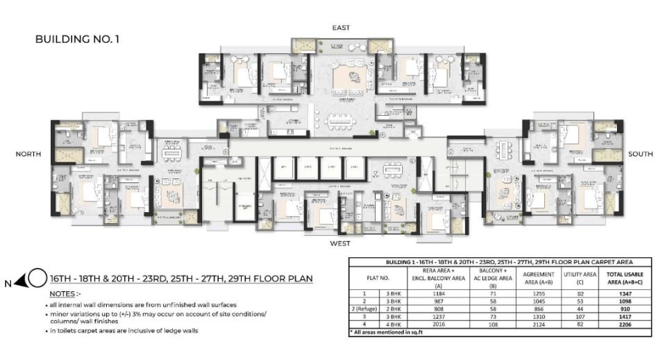 Squarefeet-Debonair-Classic-Building1-16th-to-29th-Floor-Plan